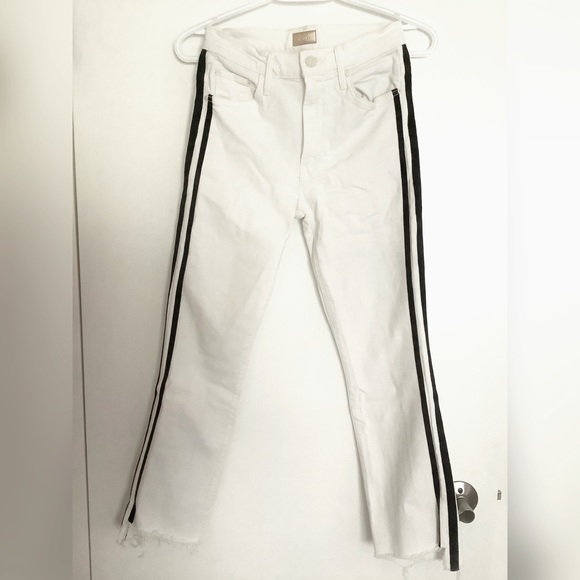 Mother Insider Striped Cropped Step Hem Jeans - Picture 3 of 9